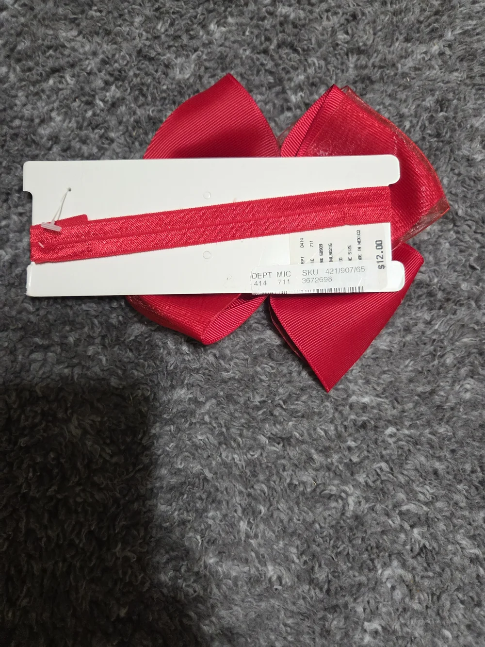 Bright Red Satin Bow Headband for Kids